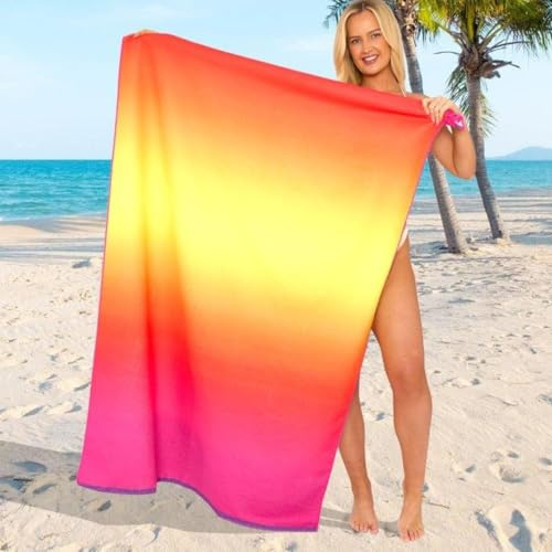 GC GAVENO CAVAILIA Extra Large Beach Towel for Adults - Quick Dry Microfibre Printed Beach Towels - Super Absorbent Beach Towel for Swim (180 x 100 cm) - (1 Piece) Soft, Sand Free,Lightweight - Pink