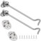 MejaRizon 16 Inch (400 mm) Storm Hooks, Pack of 2 Stainless Steel Storm Hooks with Eyelet, Garden Gate Latch with Screws, Door Lock for Garage Door, Window, Barn Door, Door Locks (Silver)
