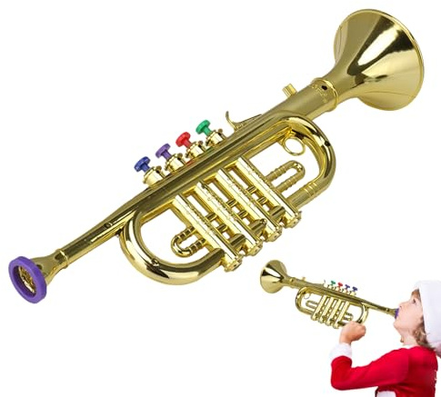 Kinder Trompete | Kinderhorn | Musikspielzeug Trompete für Kinder, Blasinstrumente für Kinder mit 4 bunten Tasten, Trompeten für frühe Bildung Spielzeug mit lautem Klang