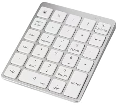 LuobannmWireless Bluetooth Numeric Keyboard 28 Keys Portable for Tablet PC Laptop Rechargeable Numpad Digital Input Device