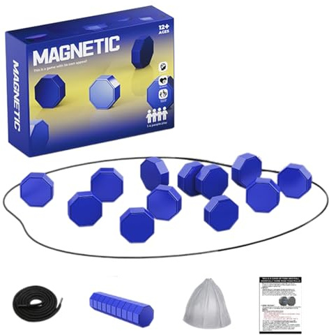 Juego de ajedrez magnético portátil con imán para viajes y camping. Con 40 piedras magnéticas como regalo para niños de 9 a 14 años. Incluye juego de rompecabezas en formas geométricas.