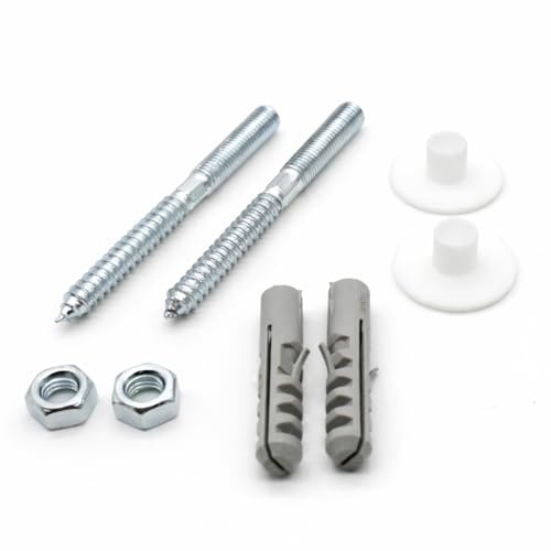 Terryshop74® Kit Fissaggio Lavabo – 2 Pezzi – Tasselli e Viti per Lavabo Sospeso, Lavello Cucina e Lavandino Bagno – Piletta, Bulloni e Tasselli Inclusi (M10X100)