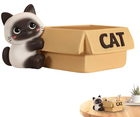 Genérico Cuenco Para Llaves Para Mesa De, De Escritorio De Gato Con Bandeja De Almacenamiento, Cuenco De Resina Para Llaves, Para Mesa De, Hogar, Sala De Estar, Dormitorio