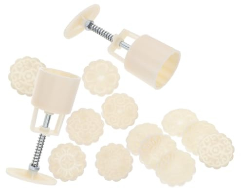 ABOOFAN Juego de Moldes para Pasteles de Luna Diseño 3d Floral, Material Abs Blanco, Fácil de Limpiar, Adecuado para Repostería DIY en Cocina, 2 Juegos 6 Sellos