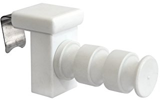 4x Fensterhaken/Dekohaken mit Distanzhalter Weiß - ideal für Fenster- oder Weihnachtsdekoration, jetzt mit verbessertem Universalklipp für Fensterdicke 10-27mm