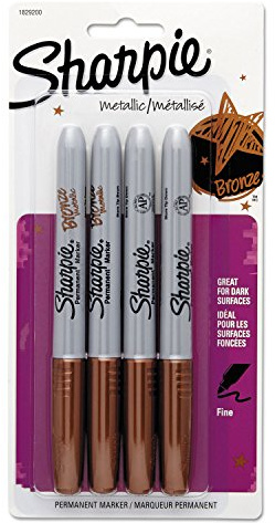 Sharpie Pennarelli indelebili metallici, punta fine 4-Count Bronze