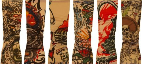 Set of 2 Novelty Tattoo Sleeves (colour and styles may vary)