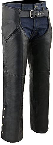 Milwaukee Men's Slash Pocket Leather Chaps (Black, Large)