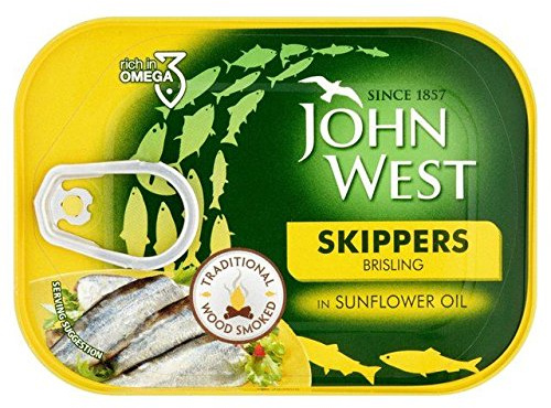 John Skippers West Wood Sprats Fumés dans Le Tournesol 106G D'Huile - Paquet de 6