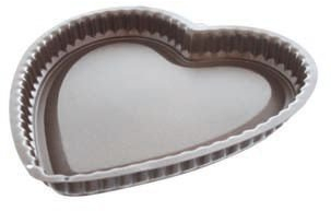 WALTER Herz-Tortenbodenform 270 mm Ø, 30mm hoch, Silber, Backform