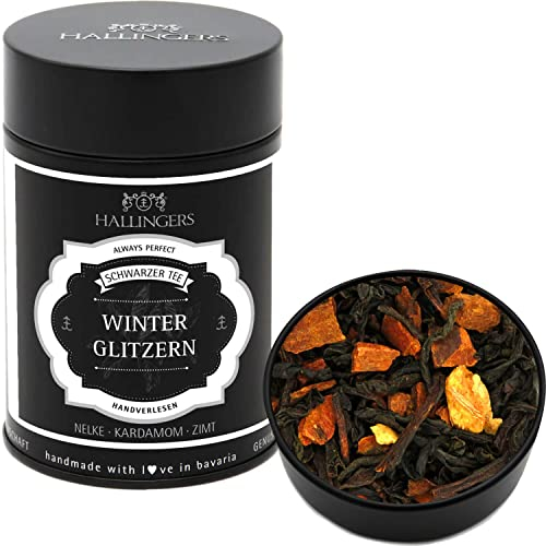 Hallingers Genuss Manufaktur Weihnachtlicher loser Schwarz-Tee mit Nelke, Kardamom & Zimt Geschenk zu Advent & Weihnachten