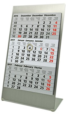 Macemaro Trading Tafelkalender 2019 + 2020, roestvrij staal