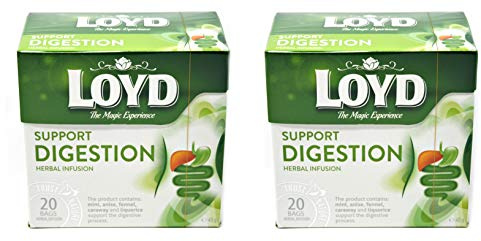 Loyd Support Digestion Herbal Influsion Tea | Pack of 2 (20 tea bags each)