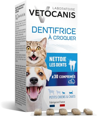 Vetocanis Dentifrice pour Chien et Chat à Croquer, Pack de 30