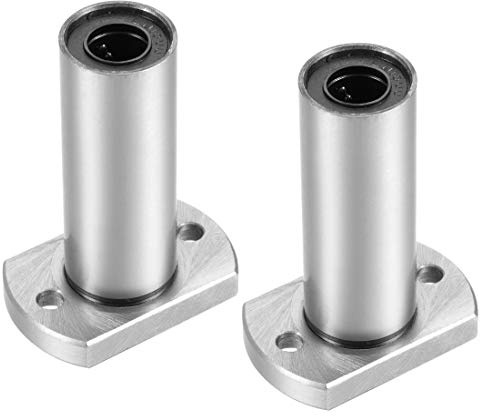 sourcing map 2 Stück Linearelager LMH10UU Extra Lange mit Zwei Seitlich Geschnittenen Flanschen, 10mm Bohrungsdurchm. 19mm Außendurchm. 55mm Länge