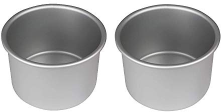 PME Set of 2, 3 wide x 3 deep (set of 2) set of two same size Round anodises aluminium Baking Tins 3 inch,wide and 3 inch deep (Set of 2)