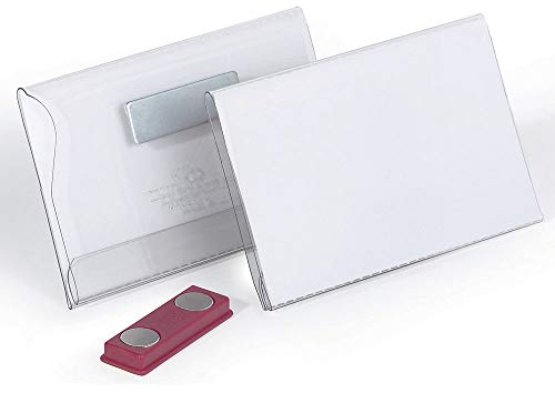DURABLE Namensschild, mit: Magnet, Hartfolie, 90 x 54 mm, transparent (25 Stück), Sie erhalten 1 Packung á 25 Stück