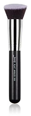 Jessup Rouge Makeup-borste Beauty kosmetika verktyg platt vinklad, flytande syntetiskt hår 1 st svart/silver B089-089