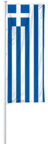 Vispronet® Nationalfahne 150x400 cm für Ausleger ✓ in Deutschland produziert ✓ versch. Materialien ✓ Hochformat (Multiflag®, Griechenland)