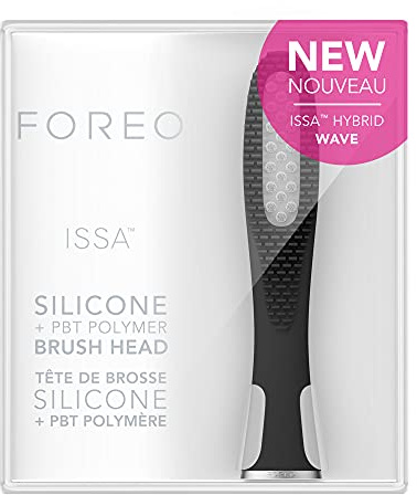 FOREO ISSA Hybrid Wave Bürstenkopf, med. Silikon & PBT Polymerborsten, 6 Mon. haltbar, austauschbar,Black