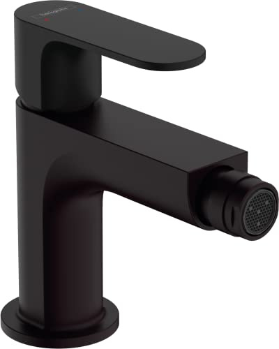 hansgrohe Einhebel-Bidetmischer Rebris S, Bidetarmatur mit Zugstange, wassersparend, Mattschwarz