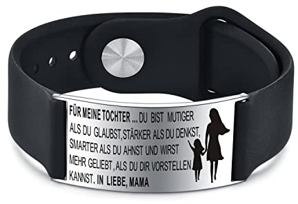 YOTHIWAD An Meinen Tochter Armbänder Inspirierend Armbänder mit Gravur Personalisierte Geschenk von Mama Papa, Geburtstag Abschluss Weihnachts geschenk für Tochter