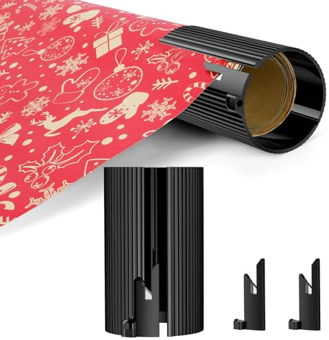 Taglierina per Carta Regalo Sostituibile (1 rulli e 3 lame) Strumento per tagliare rotoli di carta regalo da imballaggio, Dispositivo di taglio per Halloween, compleanni, feste e confezioni regalo