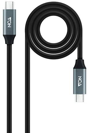 Nanocable 10.01.4300 - CABLE USB 3.2 GEN2x2 100W 4K/60Hz USB-C M/M 0.5 M | 4K/60Hz USB-C/M-USB-C/M, Color Negro, 0.5 m