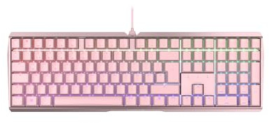 CHERRY MX Board 3.0 S, Gaming-Tastatur, Deutsch QWERTZ, MX Blue, Pink | Kabelgebunden (USB-A), Aluminium-Gehäuse, RGB-Beleuchtung mit 16 Mio. Farben, Full-Key-Rollover, Mechanische CHERRY Switches