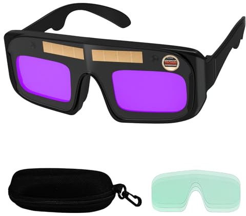 TRQWH Welding Glasses Auto Darkening Safety Goggles Solar True Color Welder Glasses Eyes Protective PC Lens Welder Mask Welding Helmet for TIG MIG ARC Weld Plasma Cut Grinding (AG03)