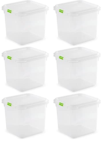 Acan Tradineur - Pack de 6 Fiambreras Modelo N.º 10 - Fabricado en plástico - Capacidad de 2,6 litros - Apto para microondas y lavavajillas - 16 x 16 x 17,8 cm