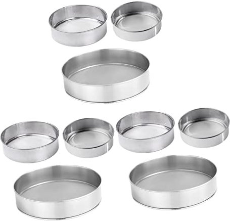 OQHAIR 6 pièces en Acier pour Tamis Fin café Cm + Tamis passoire à Main thé Sucre plumeau Professionnel Maille + Filtre Farine jus Cuisson Cuisson écran Cuakes et décorer Casserole poudra
