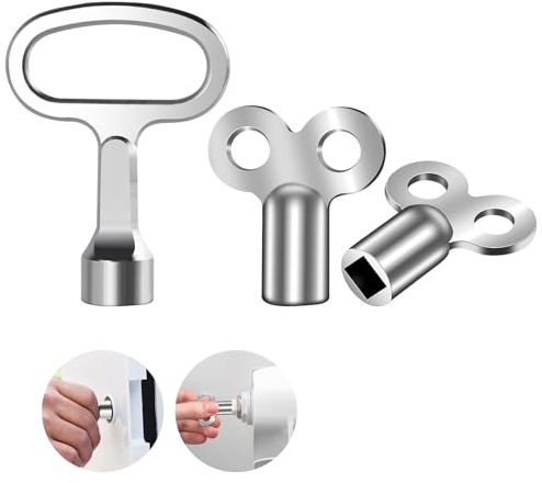 Flintronic Valvola Termosifone, Set da 3 Pezzi Chiave Sfiato Termosifone, Chiave di Spurgo del Radiatore, Universale Chiave Quadrata, per Radiatori Adatta