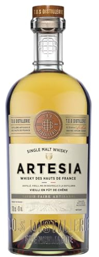 ARTESIA Classique - Single Malt Whisky - Origine : Pas-de-Calais/France - Notes de fruits blancs et vanille - 45% Alcool - 70 cl