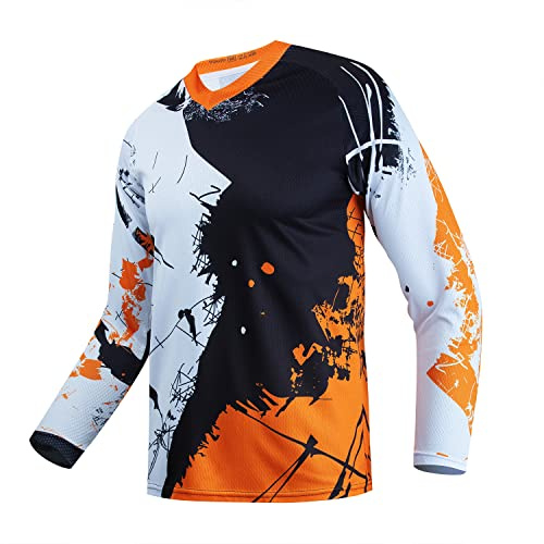 Maglia da ciclismo per bambini Downhill Shirts anni ragazze ragazzi bicicletta MTB abbigliamento a maniche lunghe Powersports bicicletta BMX Top, 8 anni