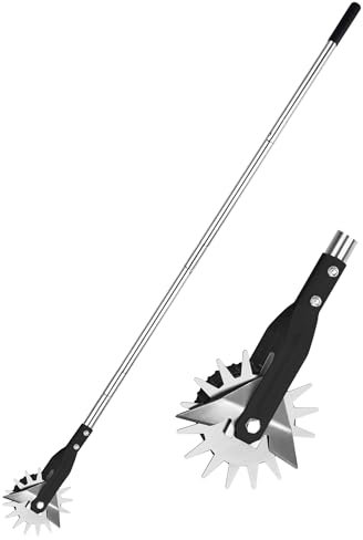 YEELOR Wheel Rotary Edger, Adjustable Length Lawn Edger, Stainless Steel Edger Lawn Tool, Lawn Tool for Manual Edger, Rotary Edger for Sidewalks, Gardens, Driveways and Flower Bed Edging (Black)