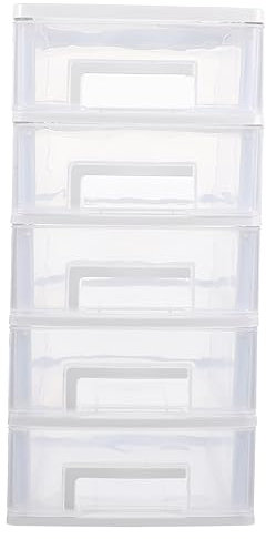 LABRIMP Stapelbarer Schreibtisch Organizer Mit Transparenten Stufige Aufbewahrungsbox Für Kosmetik Bürobedarf Und Für Badezimmer Und Schlafzimmer
