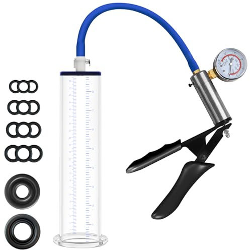 Male Enhancement Pump System,Male Enhancement Vacuum Pump with Gauge 9 x 2 inch Cylinder,Sex Toys for Men, Adult Toys for Men