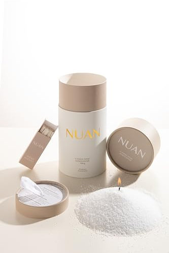 NUAN - Sabbia per candela con stoppino, candela profumata, oceano, regalo fresco, decorazione per piante naturali, 500 g, 30 stoppini, candele di perle vegane, candela rinnovabile