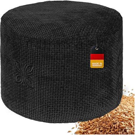 OMNANA® CUSHY™ Meditation pillow round - seat cushion 10cm/15cm/20cm high - chenille yoga cushion with spelt filling - floor pillow for meditation & relaxation - Made in Germany