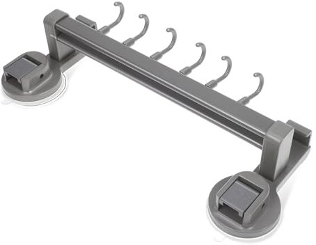 OUNONA Saugnapfhalterung Utensilienhalter Küchenleiste Mit Haken Saugnapf Hakenleiste Handtuchhalter Saugnapf Waschbeckenhaken Handtuchhalter Kochhaken Saugnapf The Pet Grau