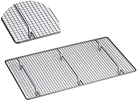 Mikinona Grille De Cuisson Antiadhésive Robuste en Acier Inoxydable 26 X 46 Cm pour La Cuisson des Biscuits Et des Gâteaux