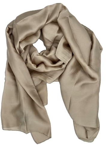 CARACCIOLO Sciarpa di Seta Lussuosa. Sciarpa in pura seta, adatta anche come stola o pareo. Disponibile in tanti colori. La confezione di pregio la rende ideale per un regalo. (ORO)