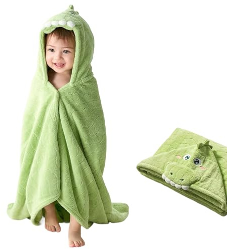 Xheanxu Kids Poncho Towel Swimming Towels Soft Coral Fleece Baby Towel Swimming Wrap Absorbent Bath Towel Large Beach Towel Hooded Dinosaur Beach Towels for Kids for Boys Girls