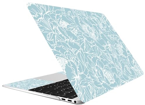 CREATCABIN Adesivo per Laptop con Motivo Peony di Settembre, Decalcomania Blu per Laptop da 12, 13, 13.3, 14, 15 Pollici, Adesivo per Laptop, Protezione per Polsi, Incluso, Copertina Decorativa.