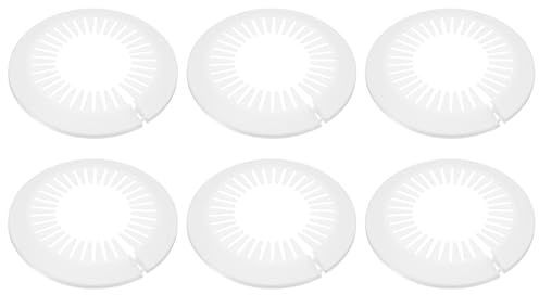 sourcing map 6 Pcs Flange Water Pipe Cover, 170mm x 70mm Plastic Round Escutcheon Pipe Collar Pipe Cover Radiator Wall Split Flange for 90-116mm/3.54-4.57 Out Diameter Pipe Tube, White