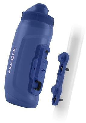 Fidlock TWIST bottle 590 + bike base – 590 ml Fahrrad Trinkflasche mit magnet-mechanischem Flaschenhaltersystem, inkl. Halterung, BPA-frei & spülmaschinengeeignet, Farbe Motion Blue