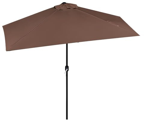Stilvoller 2,5 x 1,3 m rechteckiger Wandschirm für Balkon oder Terrasse, Marktschirm mit Handkurbel, UV-Schutz 50+, brauner Outdoor-Sonnenschutz für Gartendekoration