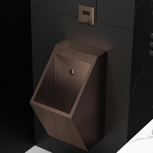 Urinarios de Acero Inoxidable de Pared, Canaleta para Urinarios de Acero Inoxidable, Urinario para Adultos con Sensor Inteligente, para Bares, Baños, Hoteles y Tiendas(Brass)