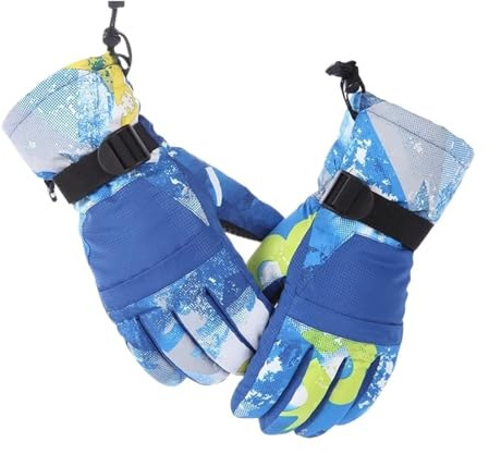 Warme Winter-Skihandschuhe für Herren und Damen, Schneehandschuhe (Blau, Größe M)